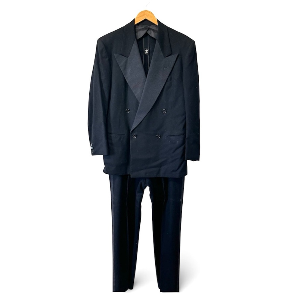 Vintage After Six Rudofker Wool Tuxedo Double Breasted‎ Suit 1950s Mens 42 44 33